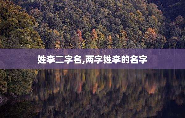 姓李二字名,两字姓李的名字