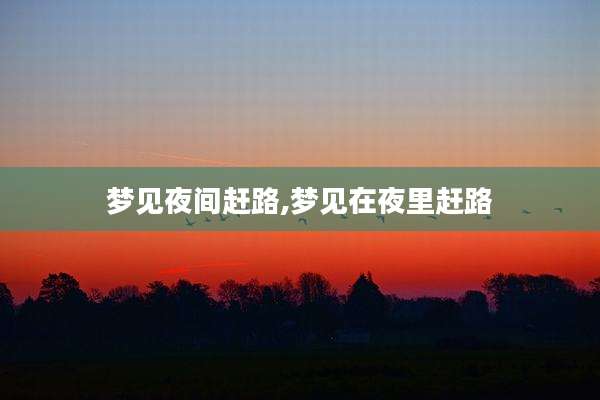 梦见夜间赶路,梦见在夜里赶路