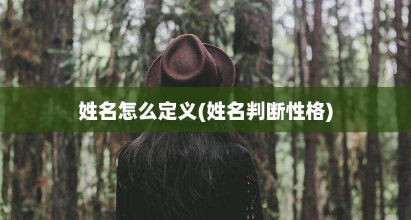 姓名怎么定义(姓名判断性格)