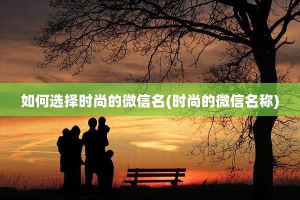 如何选择时尚的微信名(时尚的微信名称)