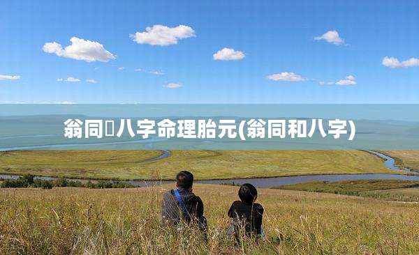 翁同龢八字命理胎元(翁同和八字)