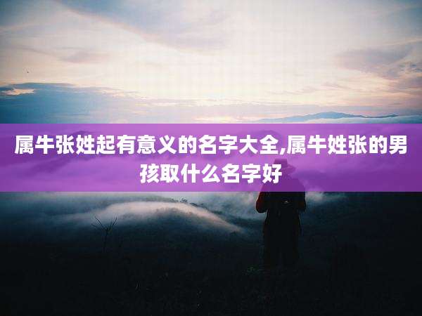 属牛张姓起有意义的名字大全,属牛姓张的男孩取什么名字好