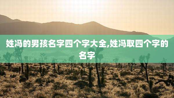 姓冯的男孩名字四个字大全,姓冯取四个字的名字