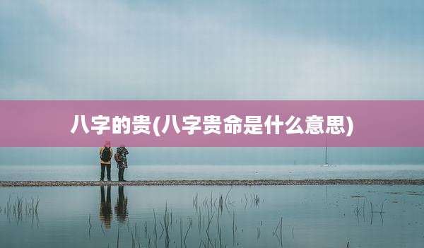 八字的贵(八字贵命是什么意思)