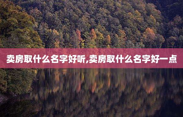 卖房取什么名字好听,卖房取什么名字好一点