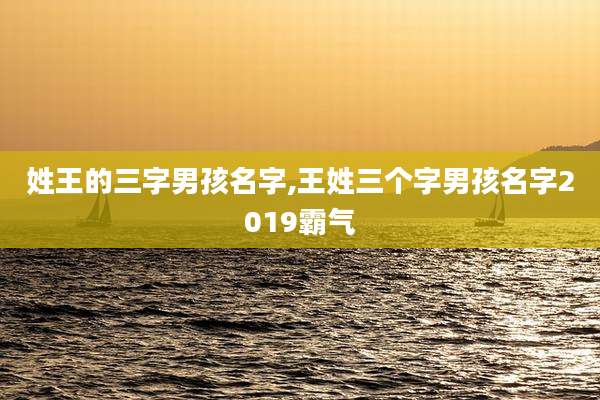 姓王的三字男孩名字,王姓三个字男孩名字2019霸气