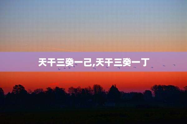 天干三癸一己,天干三癸一丁