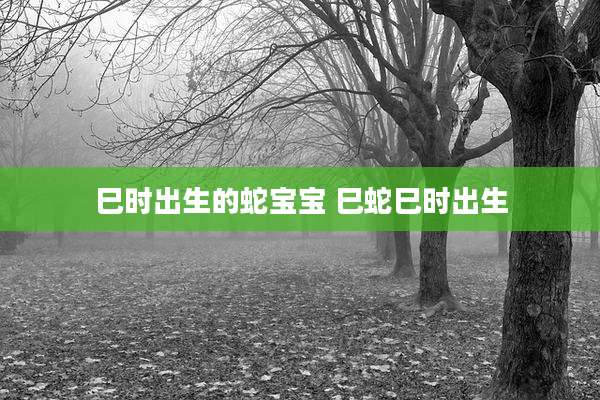 巳时出生的蛇宝宝 巳蛇巳时出生