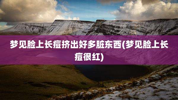 梦见脸上长痘挤出好多脏东西(梦见脸上长痘很红)