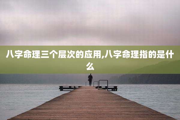 八字命理三个层次的应用,八字命理指的是什么