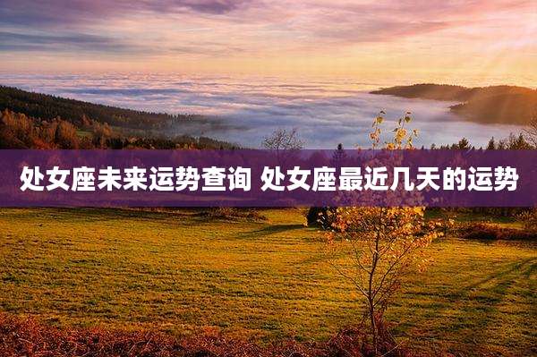 处女座未来运势查询 处女座最近几天的运势