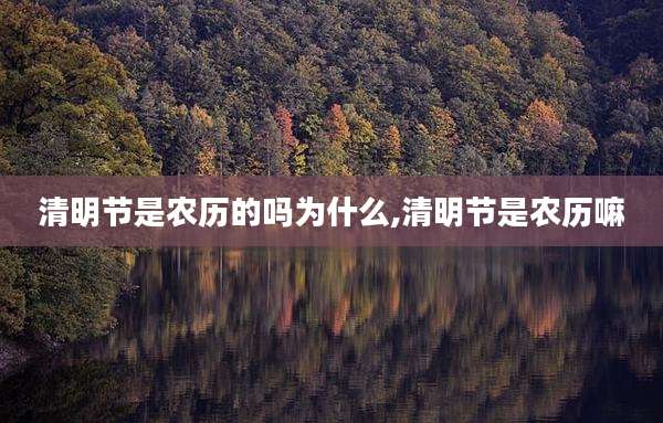 清明节是农历的吗为什么,清明节是农历嘛