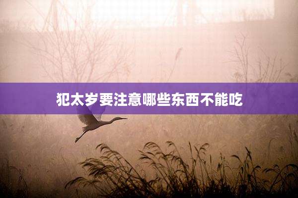 犯太岁要注意哪些东西不能吃