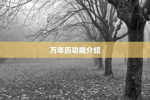 万年历功能介绍