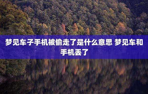梦见车子手机被偷走了是什么意思 梦见车和手机丢了