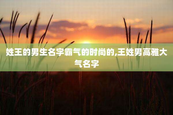 姓王的男生名字霸气的时尚的,王姓男高雅大气名字