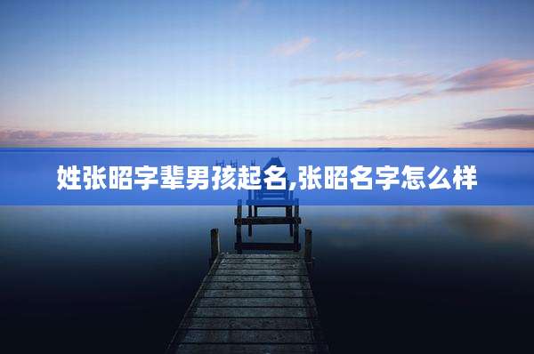 姓张昭字辈男孩起名,张昭名字怎么样