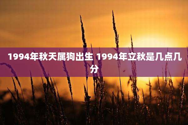 1994年秋天属狗出生 1994年立秋是几点几分