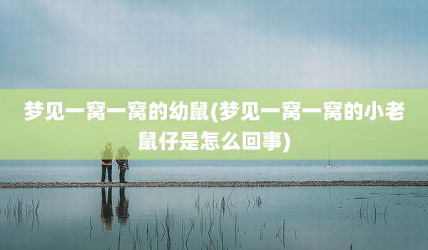 梦见一窝一窝的幼鼠(梦见一窝一窝的小老鼠仔是怎么回事)