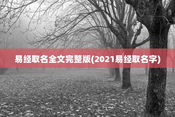 易经取名全文完整版(2021易经取名字)
