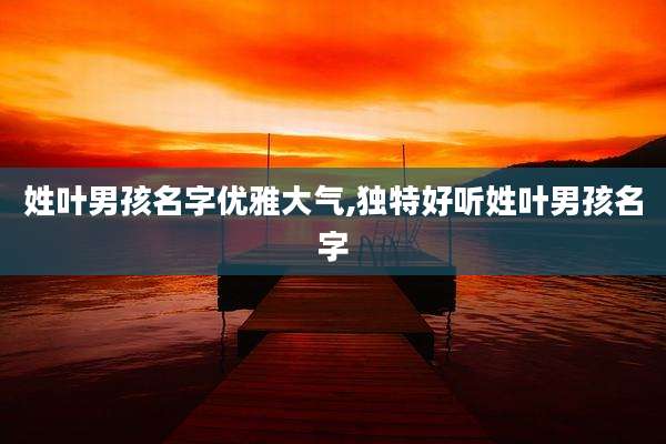 姓叶男孩名字优雅大气,独特好听姓叶男孩名字