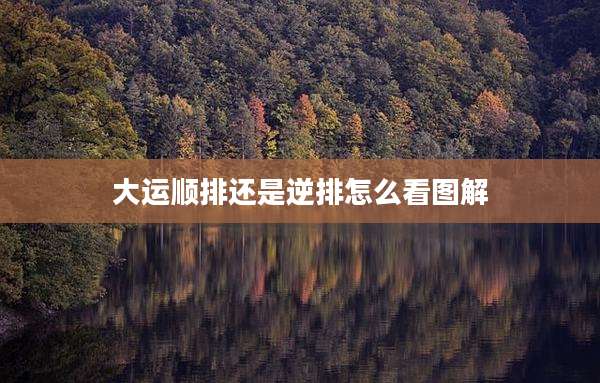 大运顺排还是逆排怎么看图解