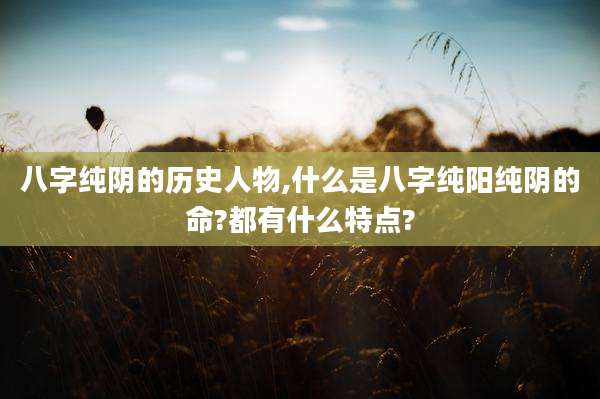 八字纯阴的历史人物,什么是八字纯阳纯阴的命?都有什么特点?
