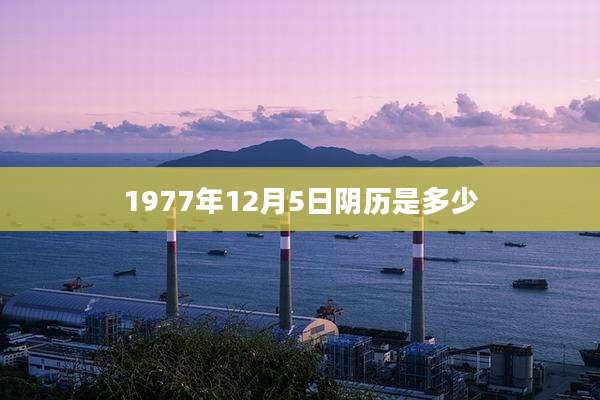 1977年12月5日阴历是多少