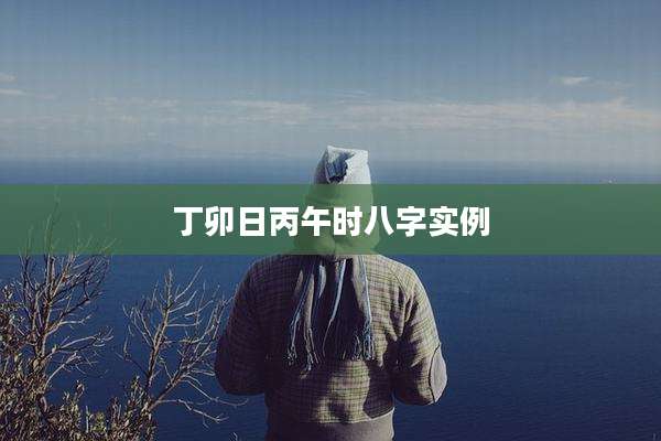 丁卯日丙午时八字实例