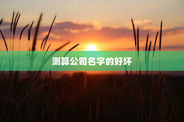 测算公司名字的好坏