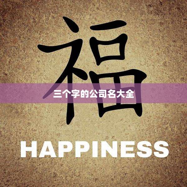 三个字的公司名大全