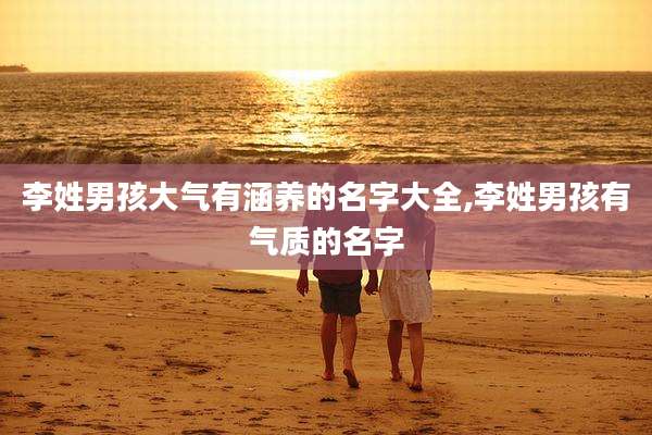 李姓男孩大气有涵养的名字大全,李姓男孩有气质的名字