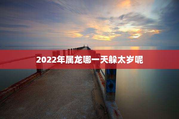 2022年属龙哪一天躲太岁呢