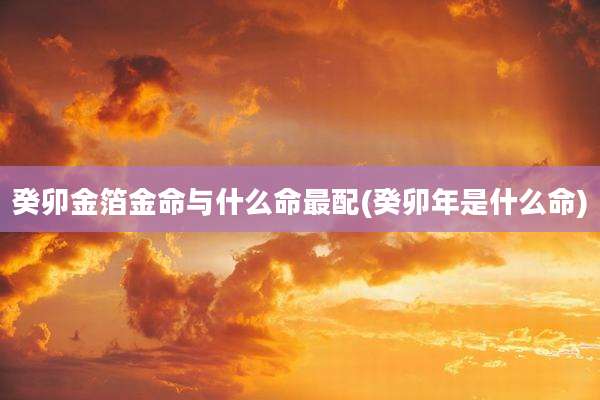 癸卯金箔金命与什么命最配(癸卯年是什么命)