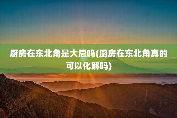 厨房在东北角是大忌吗(厨房在东北角真的可以化解吗)