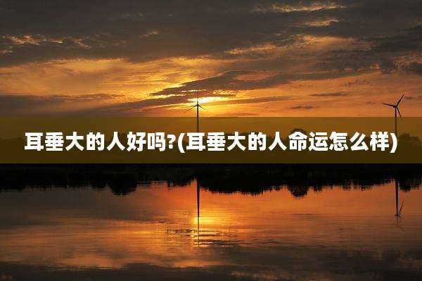 耳垂大的人好吗?(耳垂大的人命运怎么样)
