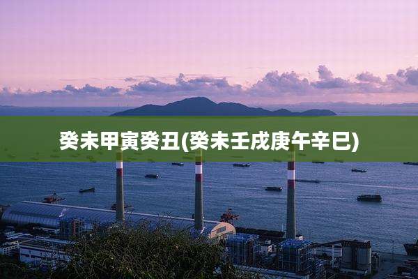 癸未甲寅癸丑(癸未壬戌庚午辛巳)