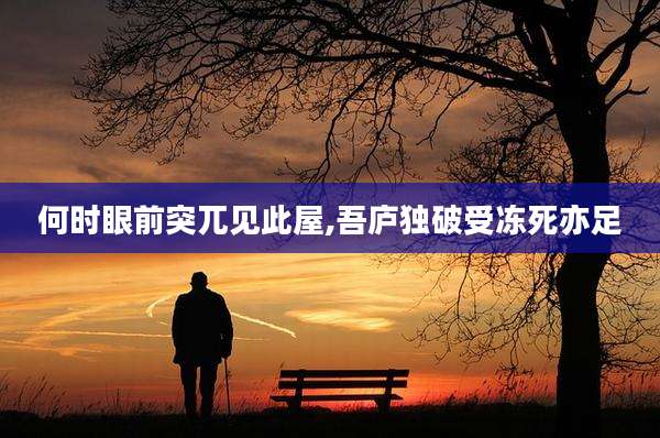 何时眼前突兀见此屋,吾庐独破受冻死亦足