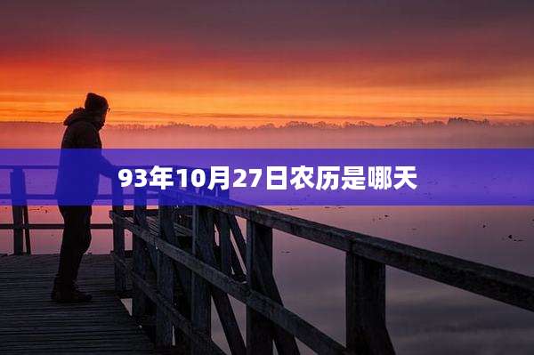 93年10月27日农历是哪天