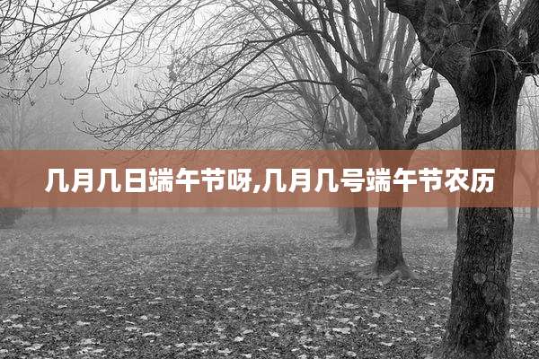 几月几日端午节呀,几月几号端午节农历