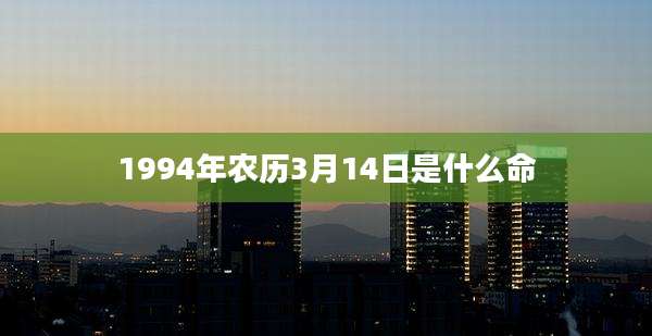1994年农历3月14日是什么命