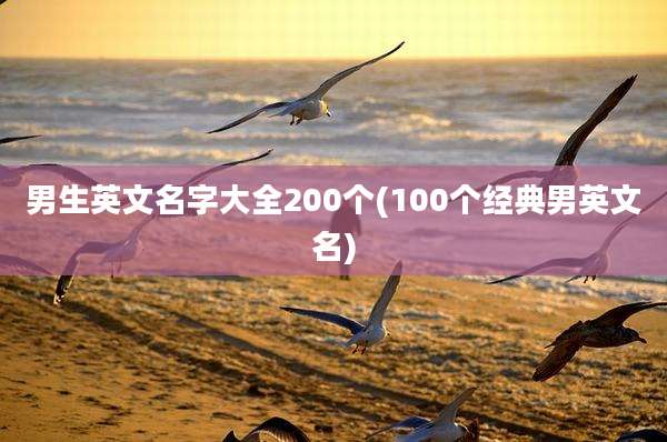 男生英文名字大全200个(100个经典男英文名)