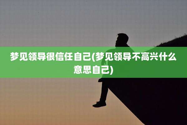 梦见领导很信任自己(梦见领导不高兴什么意思自己)