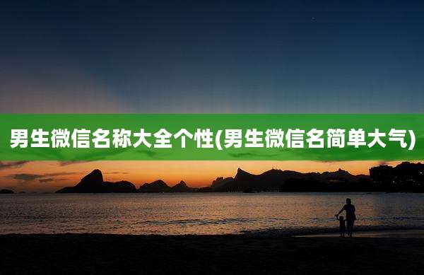 男生微信名称大全个性(男生微信名简单大气)