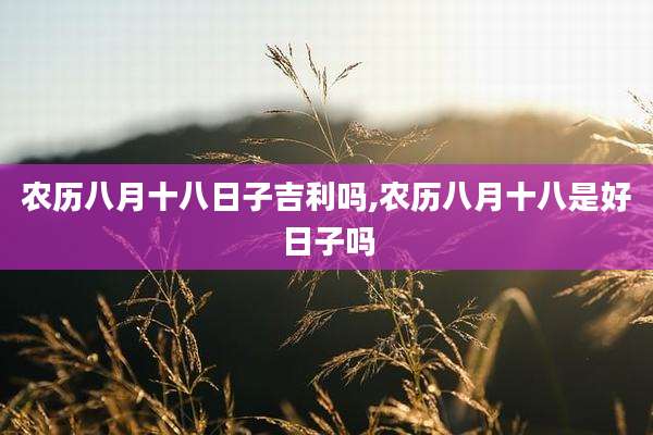 农历八月十八日子吉利吗,农历八月十八是好日子吗