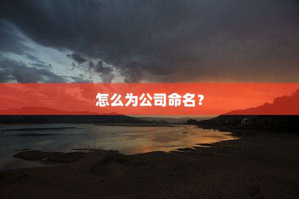 怎么为公司命名？