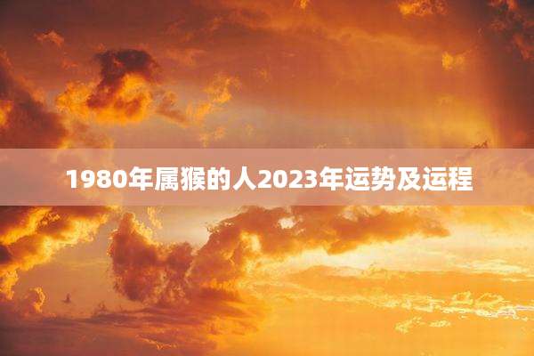 1980年属猴的人2023年运势及运程