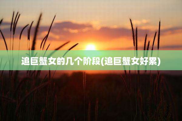 追巨蟹女的几个阶段(追巨蟹女好累)
