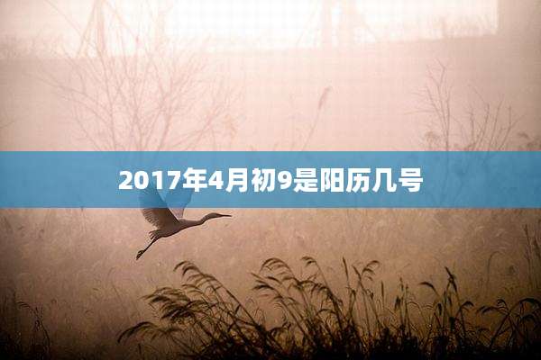 2017年4月初9是阳历几号