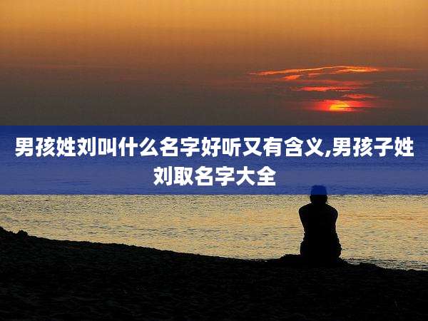 男孩姓刘叫什么名字好听又有含义,男孩子姓刘取名字大全